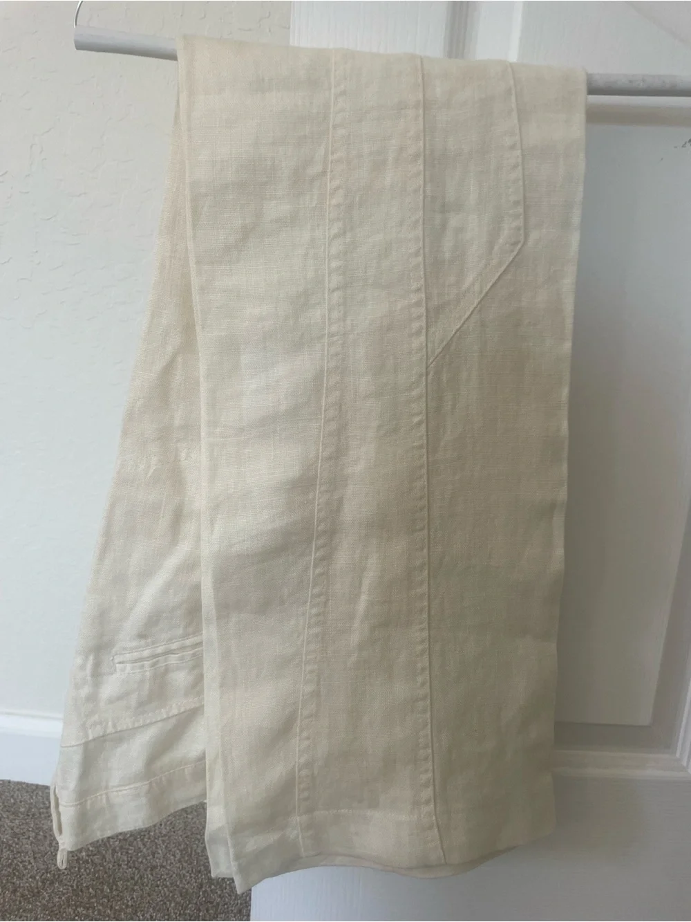 Cream Linen Trousers by Zara - size 4